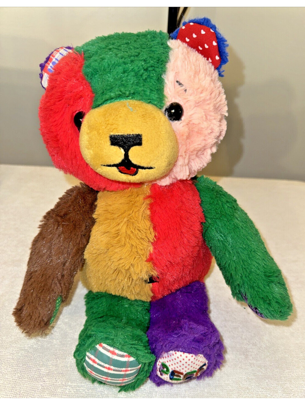 PEEF The Christmas Bear 1996 Plush 14” W/ Squeaker  Patchwork Waldman House